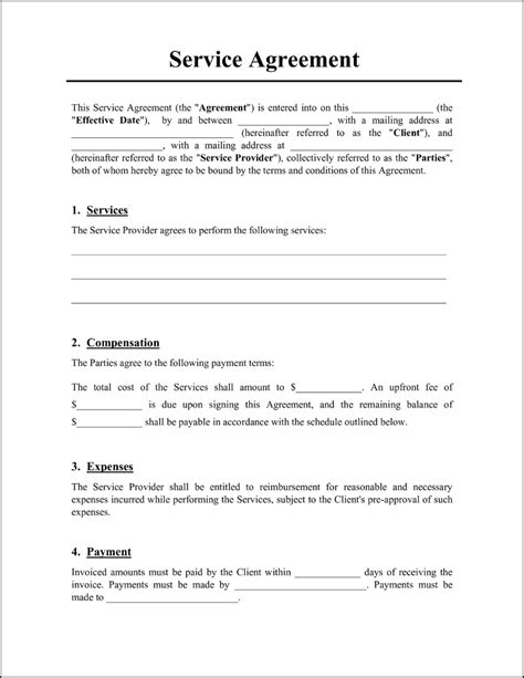 Free Service Contract Template - BunnyDoc