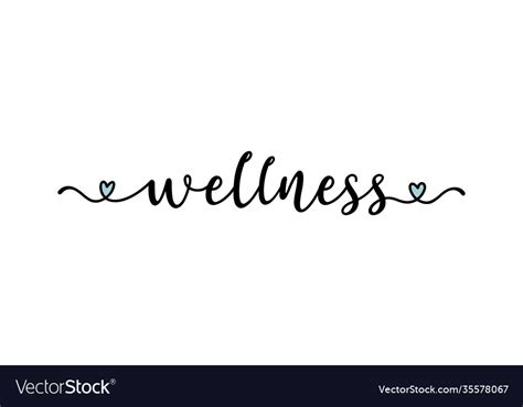 Hand Sketched Wellness Word As Logo Lettering Vector Image