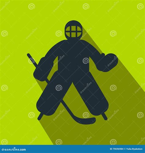 Hockey Goalkeeper Flat Icon Stock Vector Illustration Of Icon Hockey