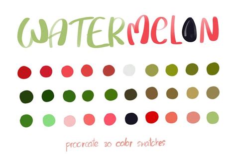 Watermelon Procreate Color Palettes Graphic By Wanida Toffy