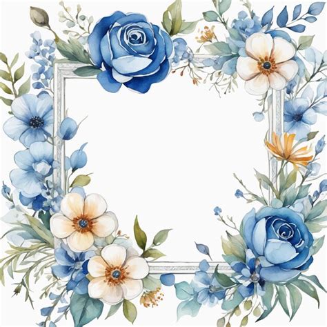 Conjunto De Pintura Vectorial Acuarela De Marcos Decorativos Florales