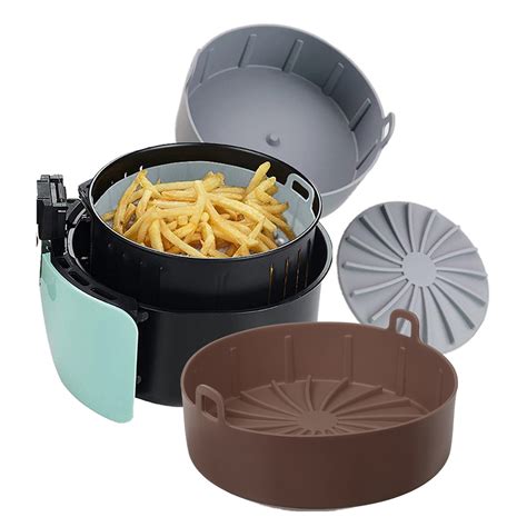 Air Fryer Silicone Basket Pan Air Fryer Oven Mesh Baking Grill Tray