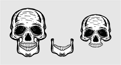 Skull Head Vector Graphic Design Isometric Black And White 20063401 Vector Art At Vecteezy