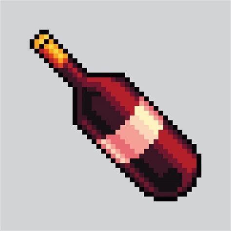 Premium Vector Pixel Art Illustration Wine Pixelated Wine Bottle Of