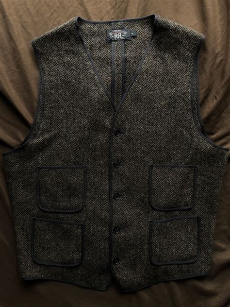 Yahooオークション 【希少】極美品 Rrl Harris Tweed Vest ダブルア