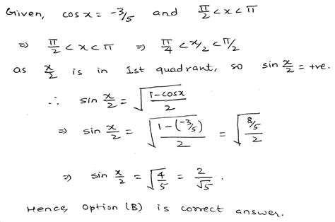 If Displaystyle Cos X Frac 3 5 And Displaystyle Frac Pi 2