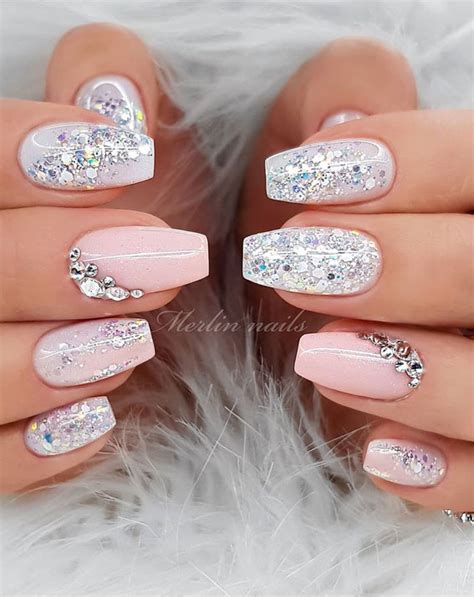 48 Most Beautiful Nail Designs To Inspire You Light Pink And Glitter