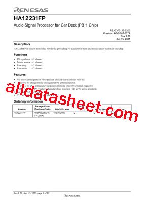 HA12231FP Datasheet PDF Renesas Technology Corp