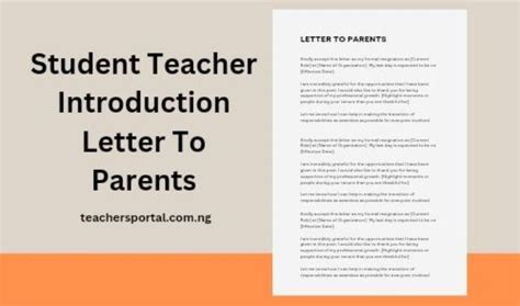 Student Teacher Introduction Letter To Parents Teachers Portal