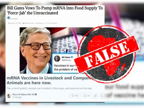 No Bill Gates Has Not Vowed To ‘pump Mrna Vaccines Into Food Supply