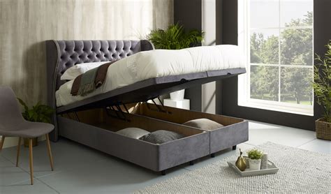 Giovana Wing Floating Ottoman Bed Frame With Studs Bedworld