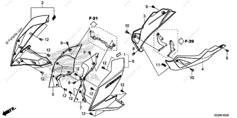 Honda Motorcycle 2017 Oem Parts Diagram For Shroud Under Cowl