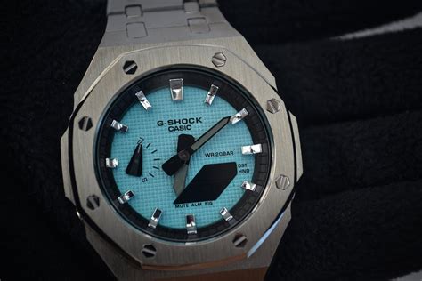 Casio Custom Casio G Shock Silver Case Bracelet Tiffany Blue Dial Grailed