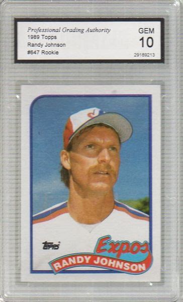 Randy Johnson Rookie Card Price Moved History Image Bank