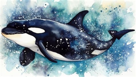 Premium Photo | A painting of a killer whale