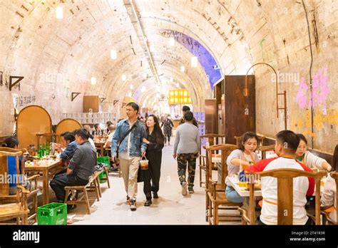 CHONGQING CHINA OCTOBER Citizens And Tourists Enjoy Hot Pot At The Largest