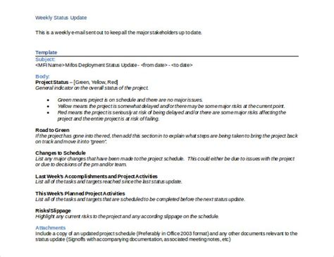 Project Status Update Email Sample Within This Section Of The Weekly Status Report Template You