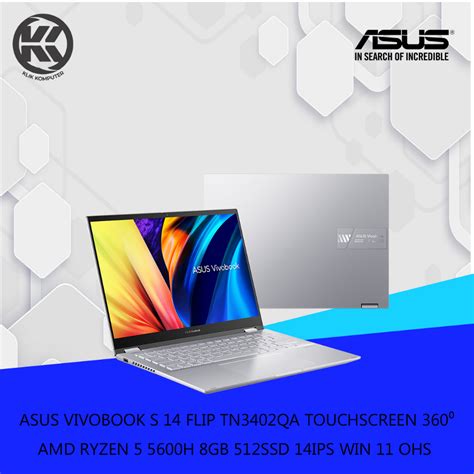 Jual Asus Vivobook S Flip Tn Qa Touchscreen Amd Ryzen