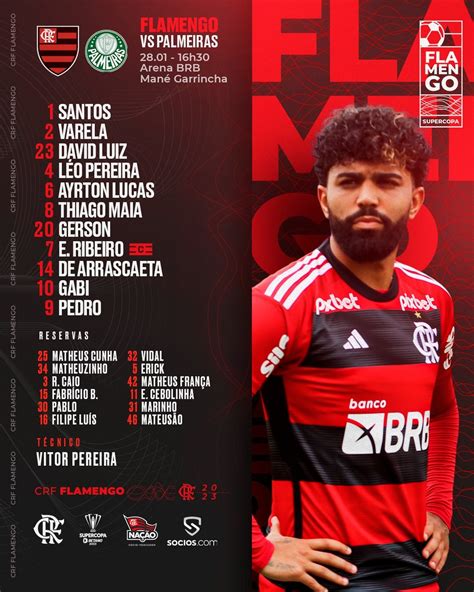 Escalação do Flamengo para a Supercopa do Brasil flamengo ge