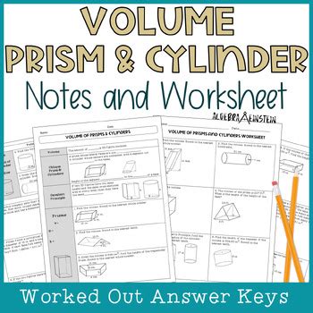 Volume Prisms Cylinders Guided Notes Worksheet Geometry Cavalieri