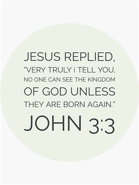 "John 3:3 Bible Verse" Sticker for Sale by Augustine98 | Redbubble