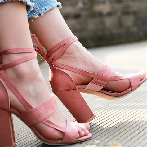 Plus Size 35 42 Women Sexy Heels Suede Straps High Heeled Shoes Summer Party Club Wedding Women