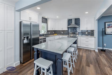 Kitchen Remodel In Mt Laurel Modern Take With Touches Of Blue