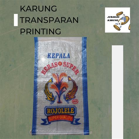 Jual Karung Transparan Printing Lele Super Rojo Lele List Biru Beras