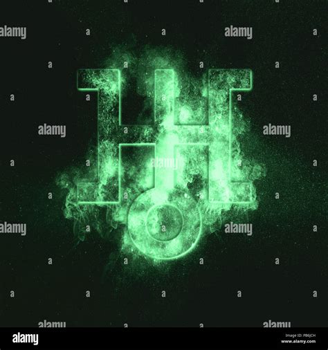 Planet Uranus Symbol. Uranus sign. Green symbol Stock Photo - Alamy