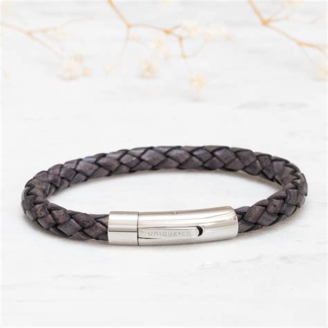 Bracelet Cuir Homme Tress Noir Antique Bijouterie Lora Moi