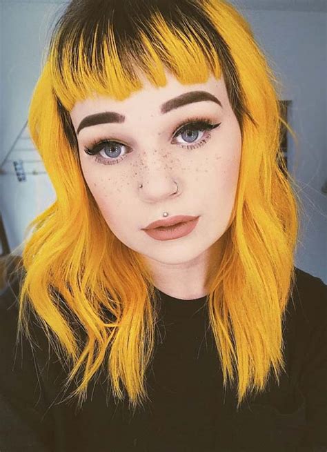 Stunning Yellow Hair Colors & Hairstyles with Bangs in 2018 - Stylezco