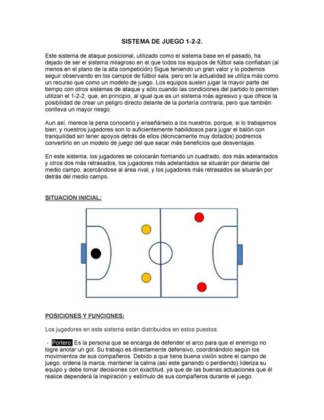 Sistema 1 2 2 Ofensivo SISTEMA DE JUEGO 1 2 2 Este Sistema De Ataque