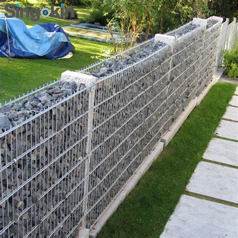 656mm Double Wire Galvanized Gabion Fence Stone Cage Retaining