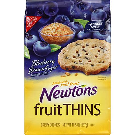 Nabisco Newtons Fruit Thins Blueberry Brown Sugar Crispy Cookies 105