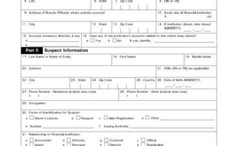 Fillable Suspicious Activity Report Form Printable Pdf Download – Otosection