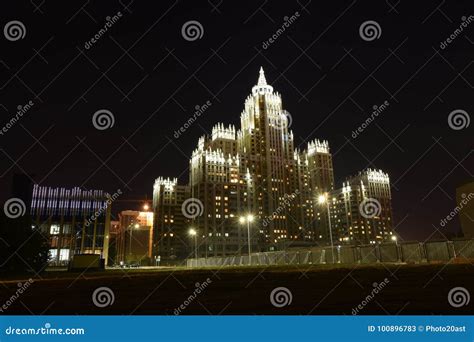 Night view in Astana editorial stock photo. Image of astana - 100896783