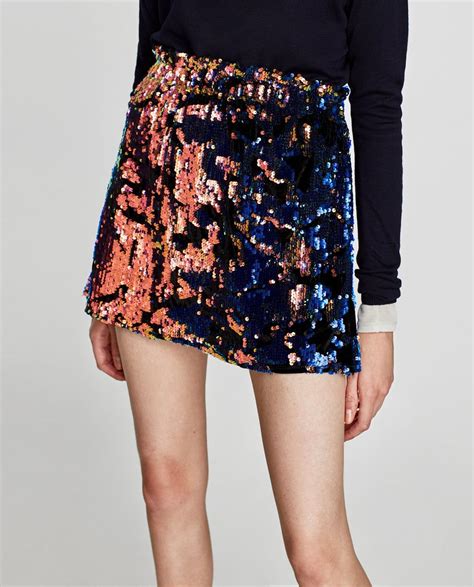 SEQUINNED MINI SKIRT View all SKIRTS WOMAN ZARA United States Kadın