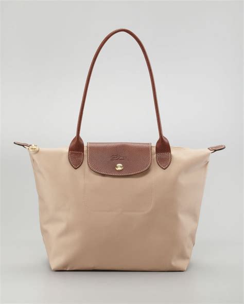 Longchamp Brown Le Pliage Large Shoulder Tote Bag Natural Bags Tote