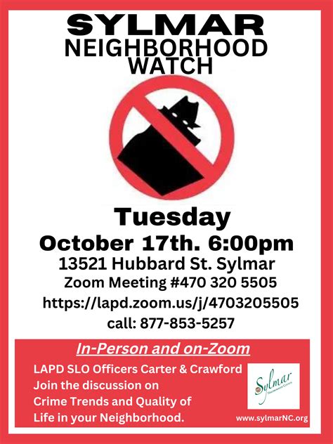 Lapd Community Watch Meeting • October 17th