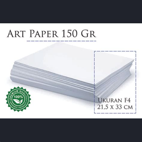 Jual Kertas Art Paper Art Carton F Folio Gr Gsm Putih Glossy