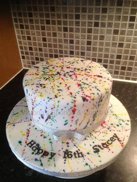 Splatter Cake Decorated Cake By Vickyr Cakesdecor