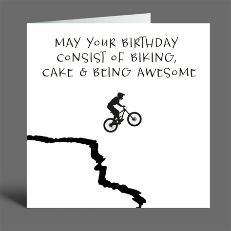 Mountain Bike Funny Cycling Birthday Card Son Brother Husband Dad