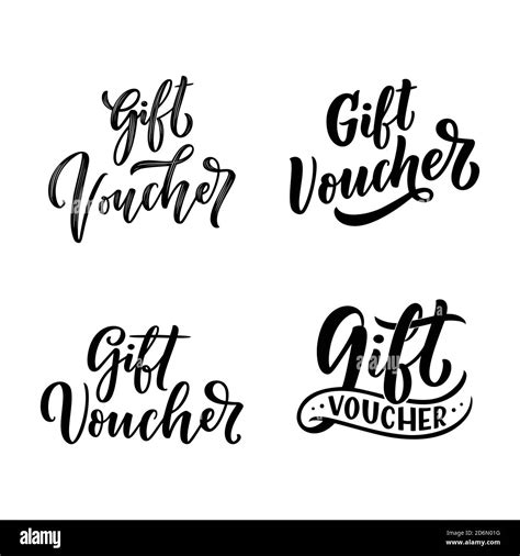 T Voucher Hand Drawn Calligraphy Lettering Set Vector Typography