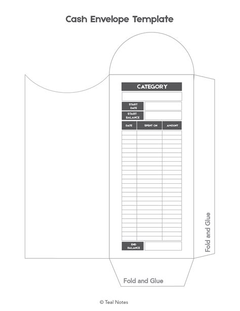 Envelope Template Free Cash Envelope Tracker Printable