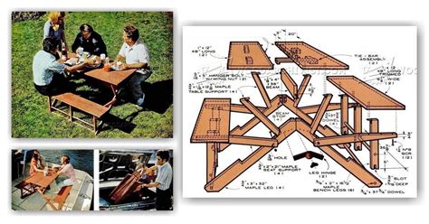 Folding Picnic Table Plans • WoodArchivist