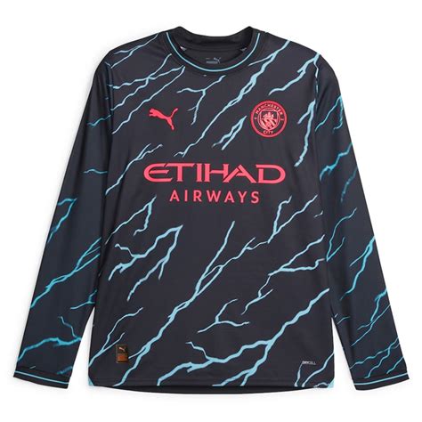 Camisa Manchester City 23 24 THIRD Jogador Masculina Preto