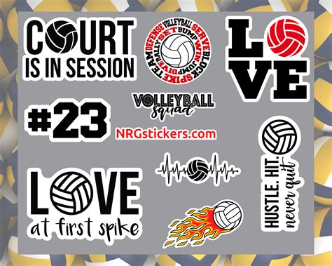 Custom Volleyball Vinyl Sticker Mega Pack Volleyball Etsy