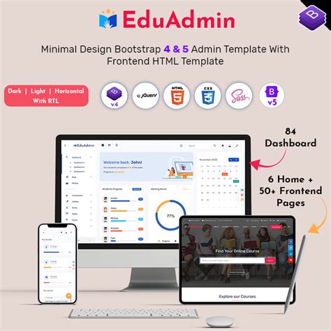 Online Education Courses Html Templates With Lms Dashboard