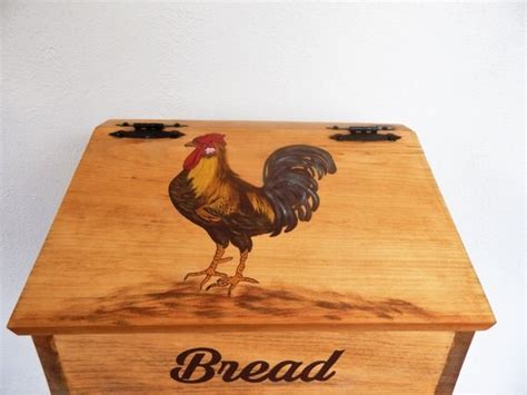 Bread Box Wooden Bread Box Rooster Bread Box Rooster