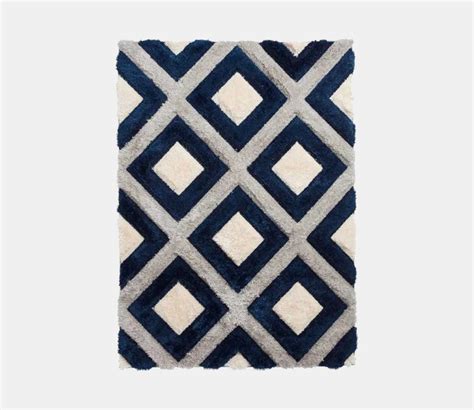 Buy Microfiber Geometric Pattern Shaggy Floor Rug Multicolor 6 X 9